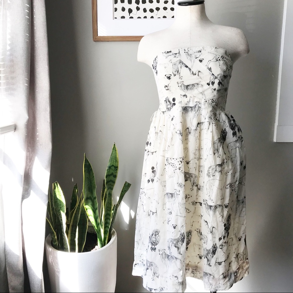 Anthro Maeve fetch and frolic dog print dress 4